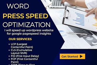 word press speed optimize with insight, core web vital lcp, cls,fid