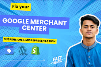 fix google merchant center suspension and  misrepresentation