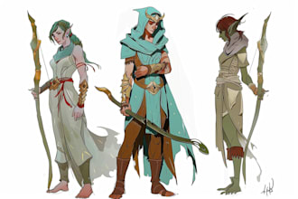 create concept art dnd character art and illustration