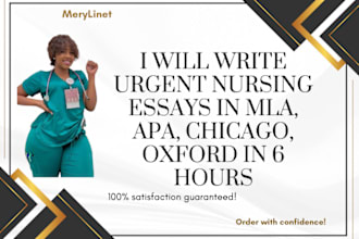 write urgent nursing essays in mla, apa, chicago, oxford in 6 hours