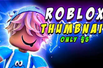 make roblox youtube thumbnail, gaming thumbnail for you