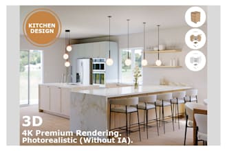 do 3d kitchen design and custom cabinetry rendering