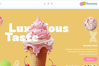 design amazing ice cream shopify store candy shopify store cookies website