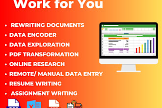 do data entry, excel work copy paste and file conversion