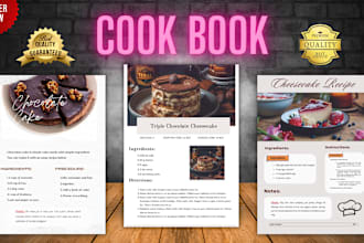 do cookbook, recipe book formatting, meal plan food recipe