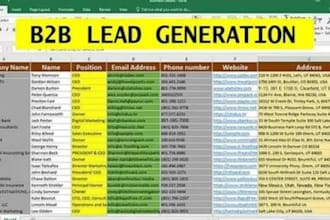 do b2b lead generation, business lead generation, email list and find prospect