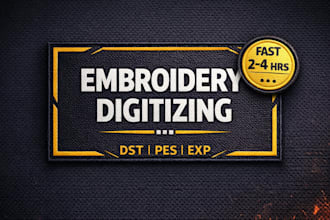 do embroidery digitizing convert logo to dst pes file fast delivery
