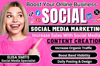 be your social media marketing manager, content creator for instagram, facebook