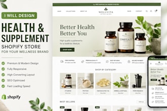 design health supplement shopify store health and fitness nutrition website