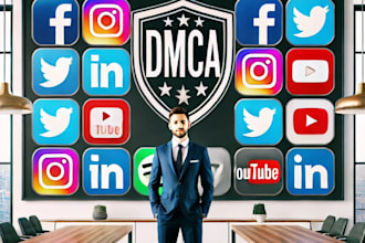 takedown notices to remove stolen content from fb, ig, google,tiktok