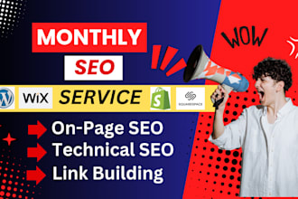 provide complete monthly SEO service for google top ranking