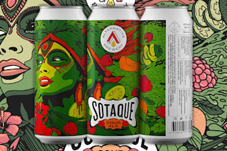 make beverage label can design, energy drink, gin beer label