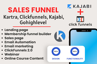 design sales funnel in clickfunnel gohighlevel kajabi kartra landing page