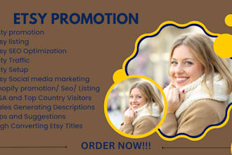 do organic etsy promotion etsy seo etsy listing and shopify promotion