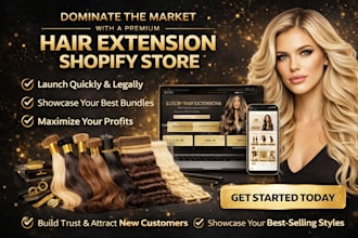 build branded hair extension shopify website shopify wig store hair bundle store