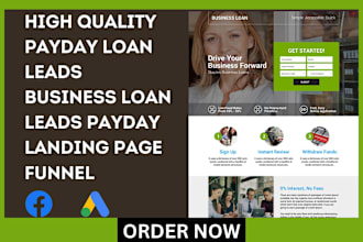 generate payday loan leads business loan leads payday loan landing page funnel