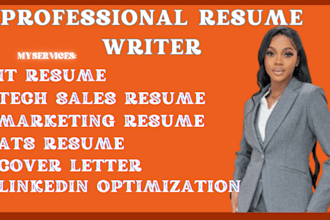 write you sales IT resume, marketing, tech sales,, cover letter, linkedin