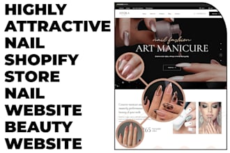 design attractive nail shopify store nail website nail tech beauty website