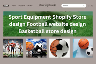 design basket ball website sport equipment shopify store football store