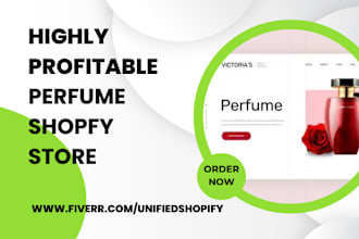 design perfume fragrance beauty cosmetics spa website shopify dropshipping store