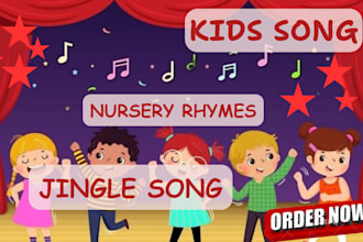 compose children kids lyrics, nursery rhymes, jingle kids catchy music producer