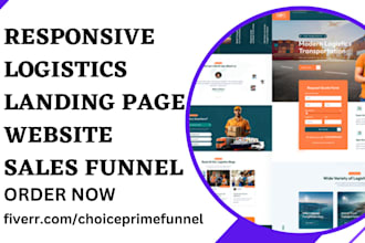 design logistic landing page freight website moving sales funnel trucking leads