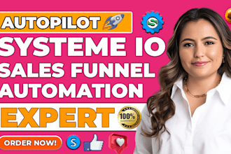 set up professional lead or sales funnel with email automation in systeme io