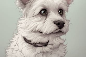 draw disney style pet portrait
