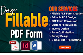 design and develop fillable PDF form in acrobat