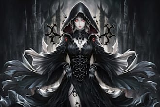 draw fantasy or dark creepy horror art illustration