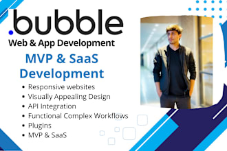 develop fully functional mvp and saas app or website on bubble io