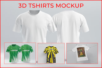 create a 3d clothing apparel design and mockup for graphic template