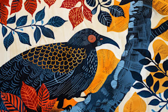 create awesome linocut illustration or linocut animals art