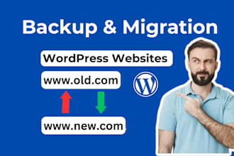 do backup, migration, transfer, migrate wordpress website to new host