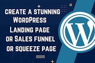 create a stunning wordpress landing page sales funnel or squeeze page
