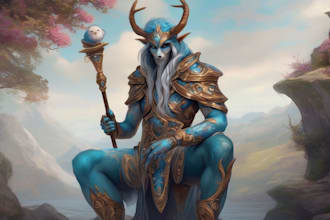 paint a character illustration in a fantasy world