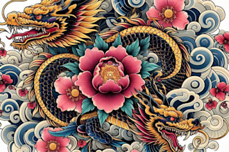 create japanese or oriental tattoo design for you