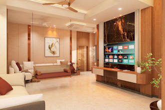 design and create a 3d interior rendering for your space