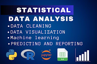 do statistical data analysis on rstudio, spss, stata, excel and write a report
