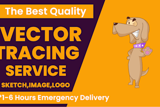 do vector tracing, cartoon logo, recreate, edit and redraw