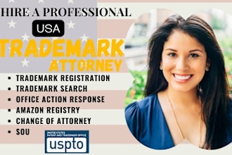 do US trademark registration attorney, patent check and filing for amazon brand