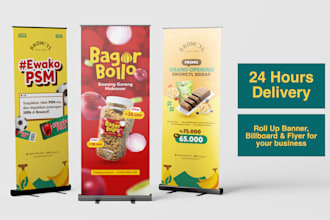 design custom roll banners with 24 hour delivery