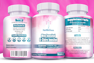 do premium protein supplement label design with 3d mockup