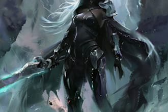 draw scifi or fantasy digital art illustration
