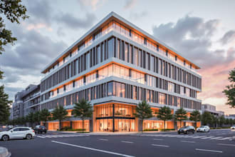 design, 3d render architectural exterior of house, commercial building rendering