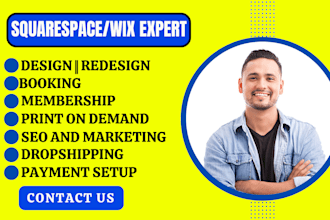 redesign squarespace store printful design wix booking membership website