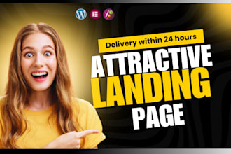 build attractive landing page design,one page website wordpress elementor pro