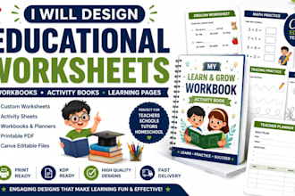 design educational worksheets, workbooks and activity books
