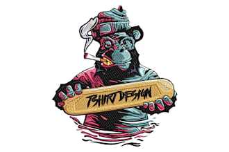 embroidery digitizing for tshirt logo streetwear cartoon design