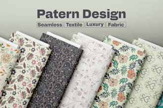 create seamless repeat pattern designs for fabric, textile, or fashion print